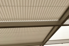 Pleated roof blinds in ASC heat reflective fabric