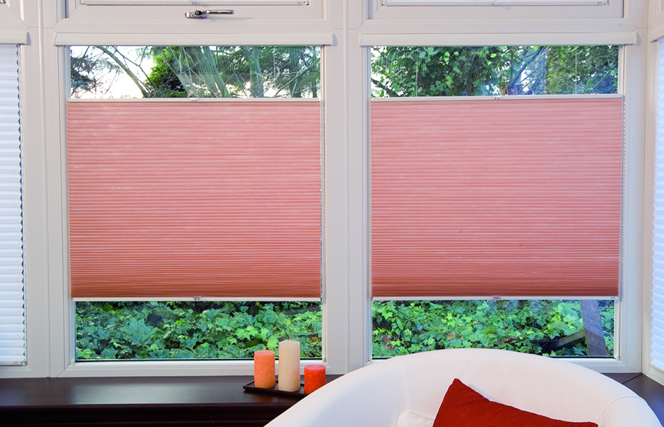 Light Orange pleated blinds