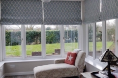 Motorised Roman blinds, in orangery/extension area Motorised Roman blinds, in orangery/extension area
