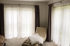 Voile Curtains on Track & Blackout Curtains on Metal Curtain Pole Voile Curtains on Track & Blackout Curtains on Metal Curtain Pole