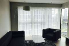 Pencil pleat voile curtain