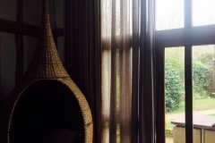 Linen Weave semi sheer curtain to double height window