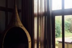 Linen Weave semi sheer curtain to double height window Linen Weave semi sheer curtain to double height window