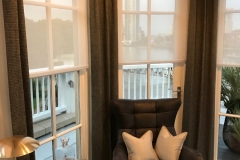 Chiffon voile roller blinds with Pinch pleat dress curtains