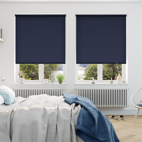 Navy roller blinds