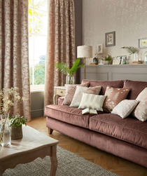 velvet sofa in living room