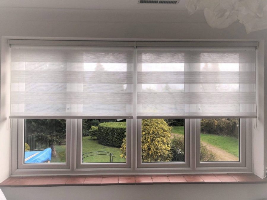 Duorol Day and Night roller blinds in semi sheer textured fabric