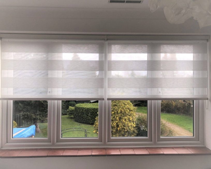 Duorol Day and Night roller blinds in semi sheer textured fabric