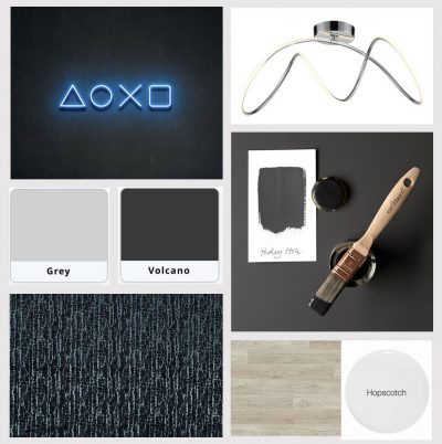 Interior Design concept board for a teenage bedroom
