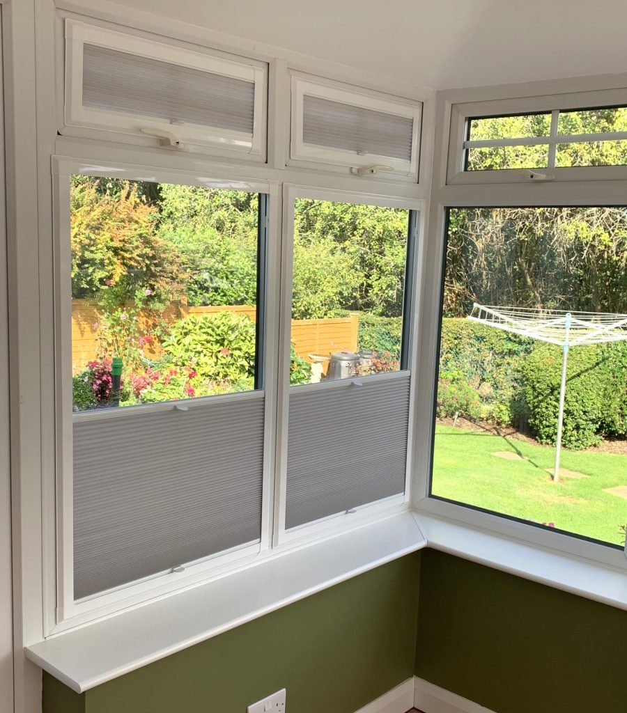 Perfect Fit Multizone Pleated Cellular Blinds installed in Welwyn Garden City to a conservatory